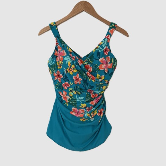 *Lands' End Swimsuit SlenderSuit Tummy Control Skirted One Piece Size 8 DD - Picture 3 of 11